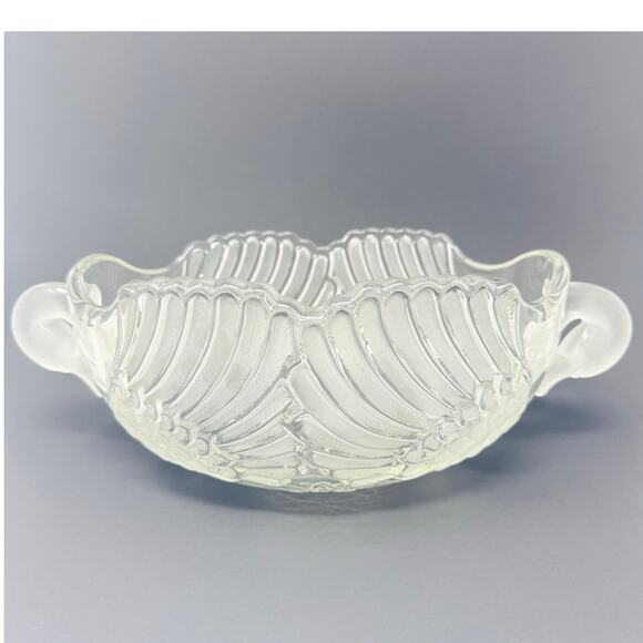 Vintage Mikasa Frosted Swan Crystal Handled Bowl Centerpiece 13.5" Glass Decor - Picture 9 of 9